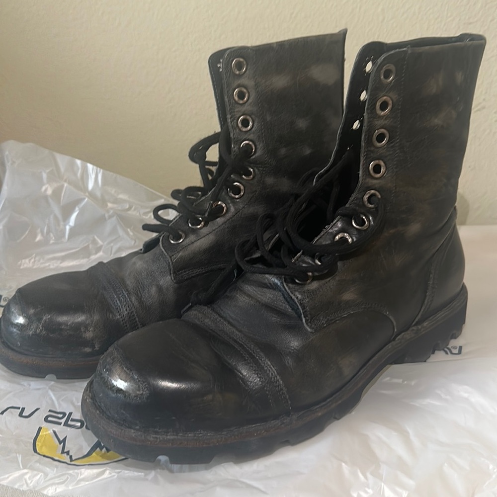Diesel HardKor distressed steel toe combat boots